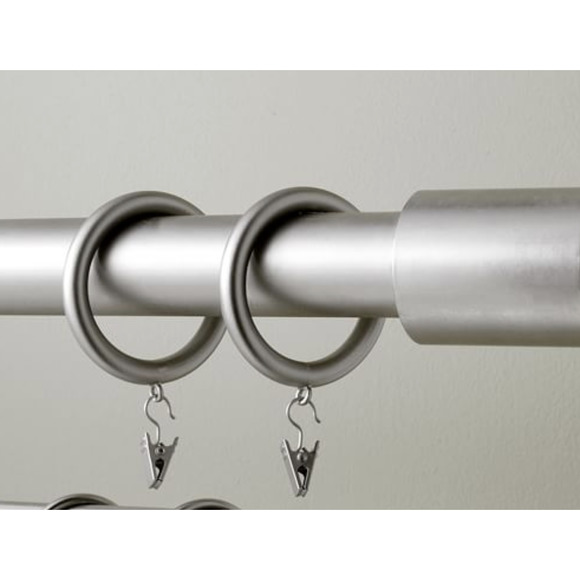 WEST ELM Oversized 2" Round Metal Curtain Rings (Set Of 7) - Brushed Nickel - Picture 2 of 3